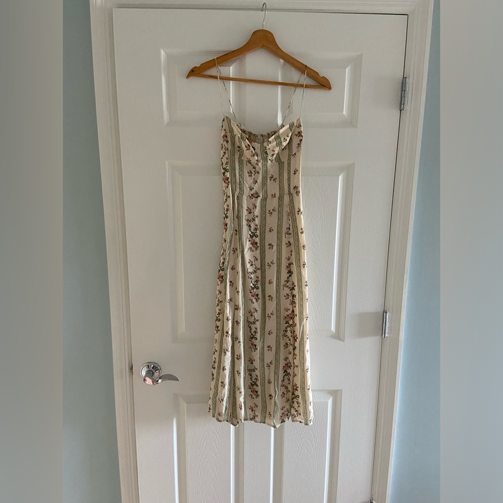 Reformation cream floral dress size 0